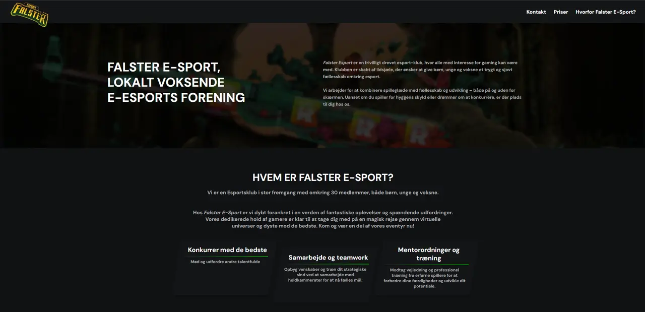 Visuel præsentation af Falster Esport